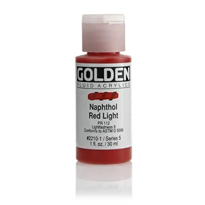 Image of Pro Art Golden Fluid Acrylic Paint 1 oz Naphthol Red Light