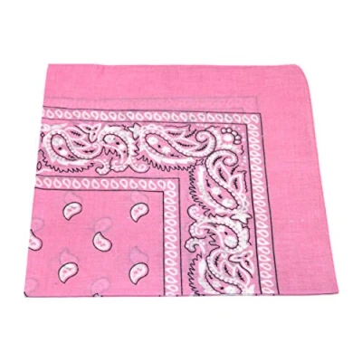 Image of 8 x Baby Pink Men&#039;s/Women&#039;s Paisley Pattern Bandana Head/Neck Scarf 100% Cotton