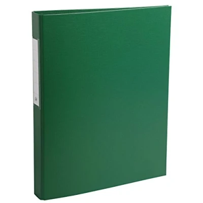 Image of Exacompta Ref 54383E PP Covered Ring Binder Suitable for Storing A4 Documents, 2 Rings, 40mm Spine, Holds Up To 400 Sheets, Sturdy Cardboard Green