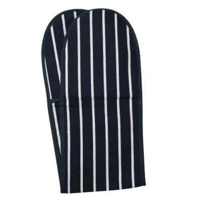 Image of Dexam Rushbrookes Classic Butchers Stripe Double Oven Glove Blue
