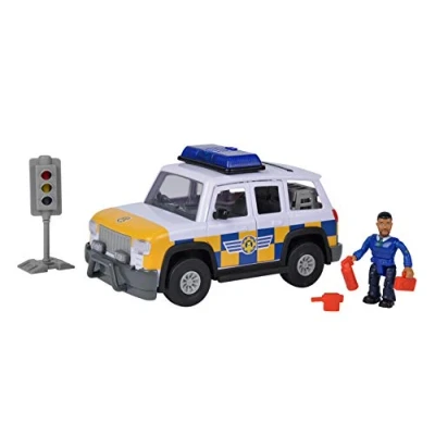 Image of Smoby Simba 109251096038 Sam The Fireman Vehicle 19 CM + Character Articulated Functions Sound Numbers Accessories, White