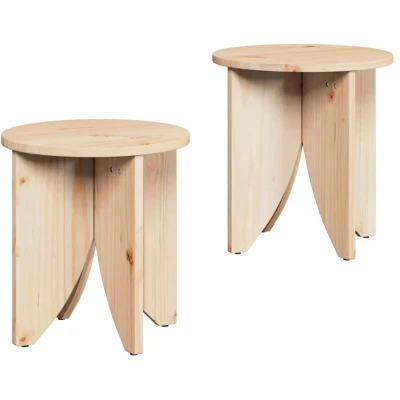 Image of vidaXL Coffee Table 2 pcs Natural 41.5 x 44 cm Solid pine wood