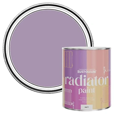Image of Rust Oleum Purple Heat Resistant Radiator Paint in Matt Finish Violet Macaroon 750ml (SHDRCT1202)