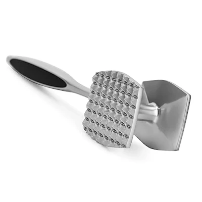 Image of AOWOTO Meat Tenderizer Hammer Mallet Tool Pounder For Tenderizing Steak Beef And Poultry. With Rubber Comfort Grip Handle