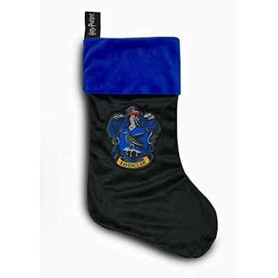 Image of Groovy Uk Christmas Stocking, Polyester, Black/Blue, 47 cm x 30