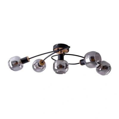 Image of Näve Fumoso ceiling lamp, five bulb, black