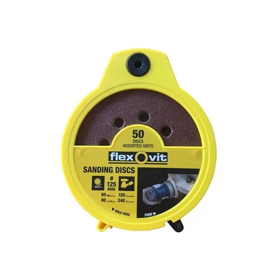 Image of Hook &amp; Loop Sanding Disc 125mm Assorted (Dispenser 50)