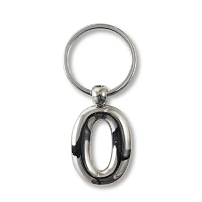 Image of if Metal Personalised Alphabet Letters O Keyring, 7 cm, Silver