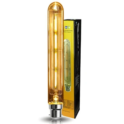 Image of Retro Vintage LED 4w Test Tube Edison Style Filament Bulb Smoked Gold Glass T30 B22 Bayonet