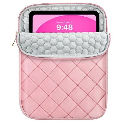 Image of Dadanism 9 11 Inch Puffy Padded Protective Tablet Sleeve for iPad 10th Gen 10.9, 9/8/7th 10.2, Air 11&quot;, Pro 11&quot; M4 M2, 5/4 Galaxy Tab A9+ Plus 11&quot;/S9 FE, Dark Pink