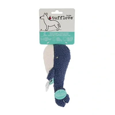 Image of Rosewood Tufflove Whale Medium, Tough Dog Toy, For to Large Dogs, Blue