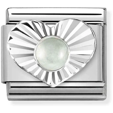 Image of Nomination Silver Aquamarine Heart Charm