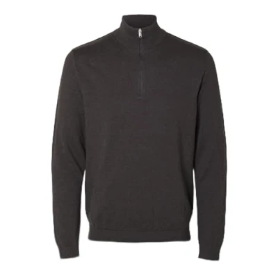 Image of Selected Homme Slhberg HALF ZIP Jumper, Men&#039;s, Size: Medium, Chocolate torte