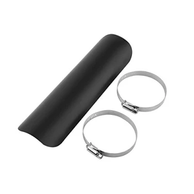 Image of Universal Motorcycle Motorbike Exhaust Muffler Pipe Heat Shield Insulation Cover Heel Guard Flame Staight Metal Cover(Black) shields/wraps