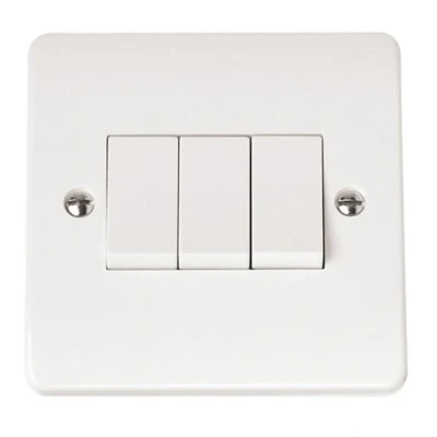 Image of Click Mode 10 AX 3 Gang 2 Way Plate Switch CMA013