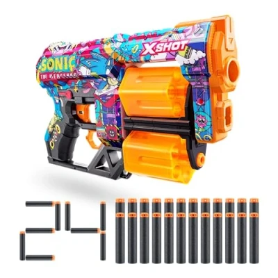 Image of XSHOT 36741B Blaster with Air Pocket Technology Foam Darts, Robotnik, Dread