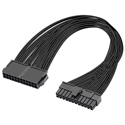 Image of GELRHONR 24Pin PSU Extension Cable,Motherboard ATX 24 Pin (20+4) Male to Female Cable 1Ft