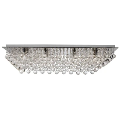 Image of Hanna 8 Light Flush Ceiling Chrome with Crystal Decoration, G9