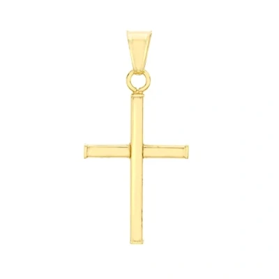 Image of Carissima Gold Women&#039;s 9ct Yellow Cross Pendant of 2.7cm/1&quot;