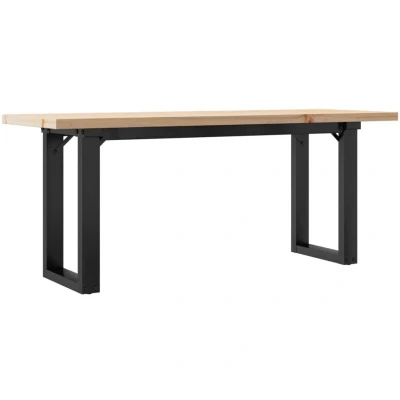 Image of vidaXL Coffee Table O Frame 110x40x45.5 cm Solid Wood Pine and Steel
