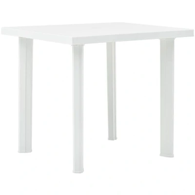 Image of vidaXL Garden Table White 80x75x72 cm Plastic