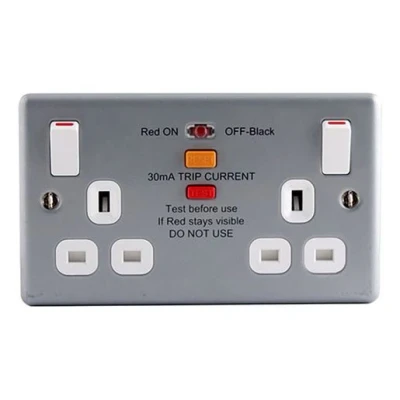 Image of Metal Clad 13A Double Socket With Rcd Mc522Rcd