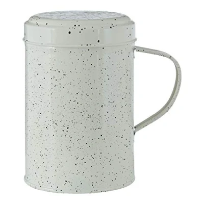Image of Premier Housewares 507245 Flour Shaker, Galvanised Metal With Powder Coating, White, H13 x W14 D10cm