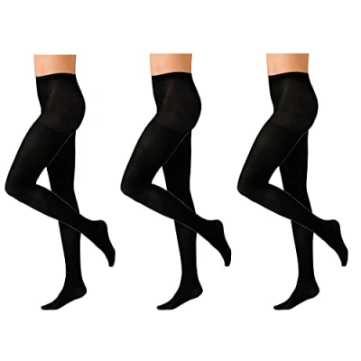 Image of Daisy Dreamer Pack Of 3 Ladies Black Thermal Tights Womens Heat Insulating 140 Denier Warm Winter TOG, Medium (12 14)