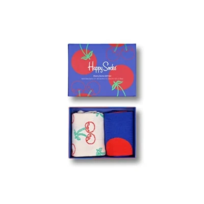 Image of Happy Socks 2 Pack Cherries Gift Set, Blue, 41 46 (Pack of 2)