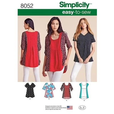 Image of Simplicity Ladies Easy Sewing Pattern 8052 Loose Tunic Tops