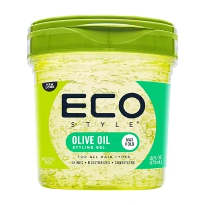 Image of Eco Style Olive Oil Styler Hair Gel, Hydrate and Style, Alcohol Free, Green 473 ml (Pack of 1)