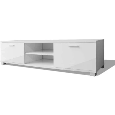 Image of vidaXL TV Cabinet High Gloss White 140x40.5x35 cm