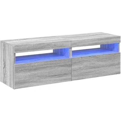 Image of vidaXL TV Cabinets 2 pcs with LED Lights Grey Sonoma 60x35x40 cm