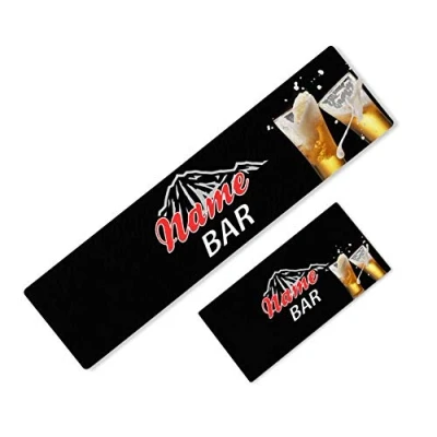 Image of Personalised COORS Light Black BAR Runner Ideal for Home Pub Beer MAT Occasion (88x25)