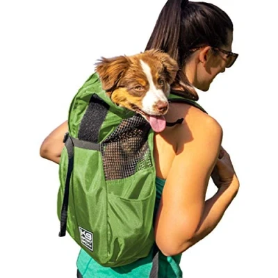 Image of K9 Sport Sack Trainer Dog Carrier Backpack for Small and Medium Pets Front Facing Adjustable Veterinarian Approved (Large, Greenry)