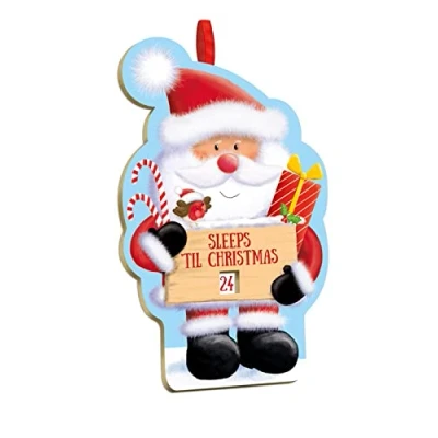 Image of Giftmaker Santa Sleeps Til Christmas Countdown Spinner Advent Calendar Plaque