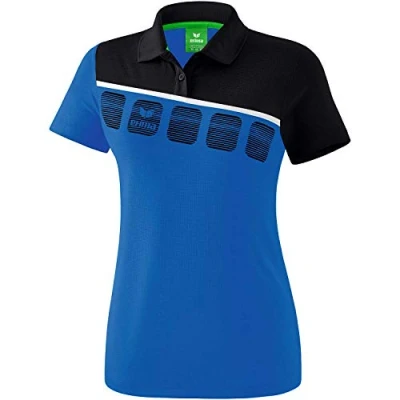 Image of Erima Women 5 C Polo Shirt New Royal/Black/White, Size: 34