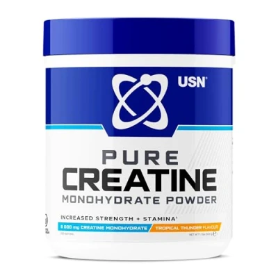 Image of USN Micronised Creatine Powder 500g (79 Servings): Tropical Thunder Flavour, 100% Pure Monohydrate for Performance and Muscle Recovery, Suitable Vegans