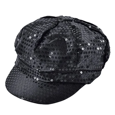 Image of Bristol Novelty BH540 Unisex Sequin Cap 70’s Style 1 Piece Black One Size Adult 70&#039;, Womens