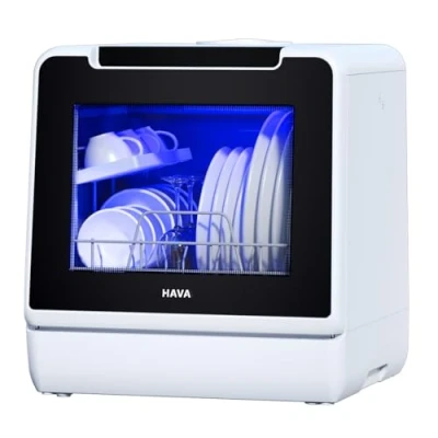 Image of HAVA Table Top Dishwasher, New Upgraded Model 2024, 8 Wash Programs, Countertop Dishwasher with Child Lock &amp; Delayed Start Function, 5L Water Tank No Hookup Needed