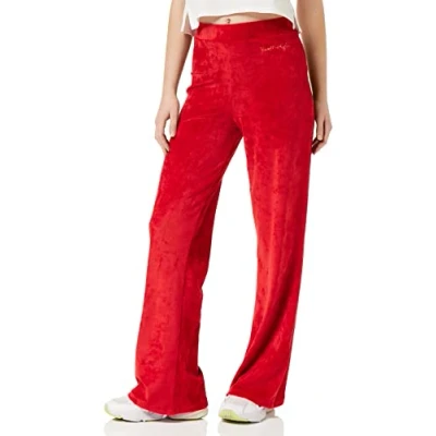 Image of KENDALL &amp; KYLIE Women&#039;s K&amp;K W Velour HIGH Rise Flare Pants KKW3711720, Bloody RED, S