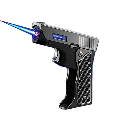 Image of Foldable Dual Arc Electric Lighter with Battery Indicator Windproof Jet Flame Torch Men&#039;s Gadget Gift for Cigarette Cigar Candle