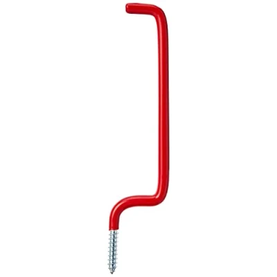 Image of Merriway® BH00899 (4 Pcs) Ladder Storage Shed Garage Hook Red Plastic Coated Pack of 4 Pieces