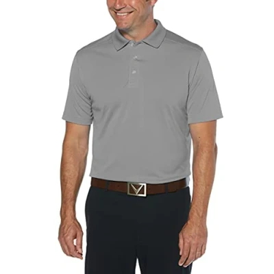 Image of Callaway Men&#039;s Golf Short Sleeve Core Performance Polo Shirt, Smoked Pearl, 4X Large