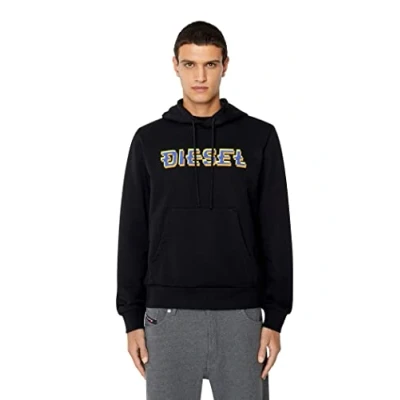 Image of Diesel Mens Sweatshirt S Ginn Hood K27 Black Cotton Size Small