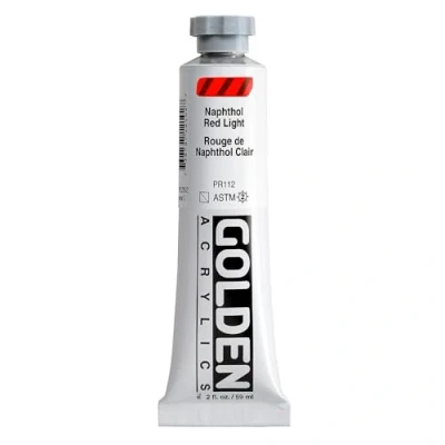 Image of Pro Art Golden Heavy Body Acrylic Paint 2 oz Naphthol Red Light