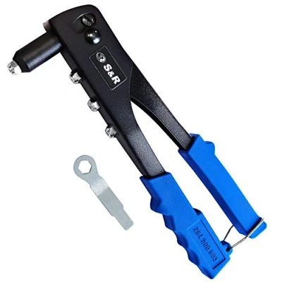Image of S&amp;R Hand Riveter 2.4 5.0mm Robust Steel Construction for and Aluminum Rivets One Operation Durable Efficient
