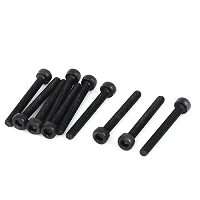 Image of Sourcingmap M3x25mm 12.9 Alloy Steel Hex Hexagon Socket Head Cap Screws Black 10Pcs