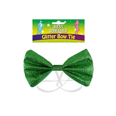 Image of Henbrandt Bow Tie Glitter 12 X 7cm Green