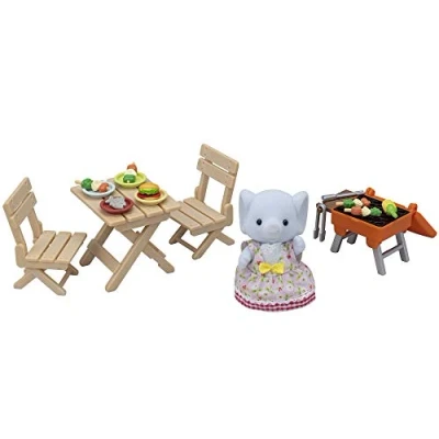 Image of Sylvanian Families BBQ Picnic Set Elephant Girl dollhouse playsets 5640
